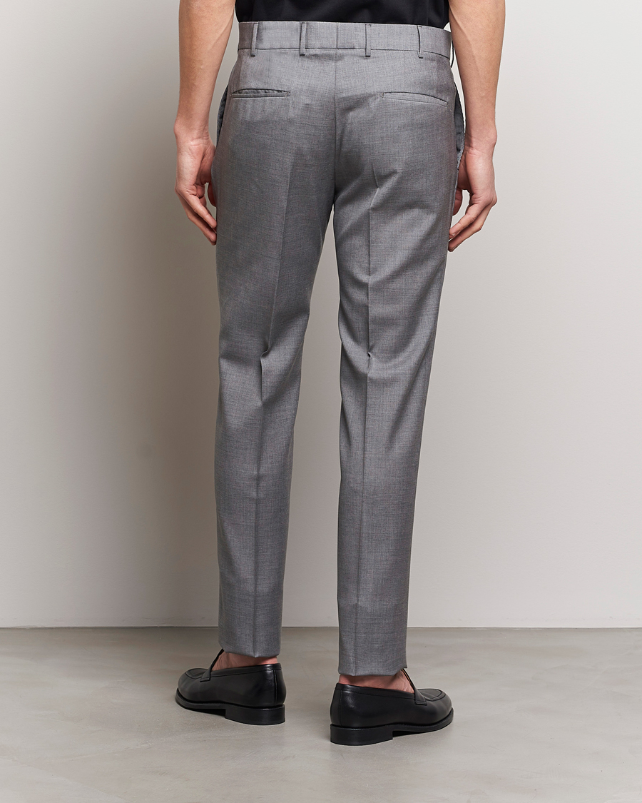 Herre | Bukser | Incotex | Slim Fit Tropical Wool Trousers Light Grey
