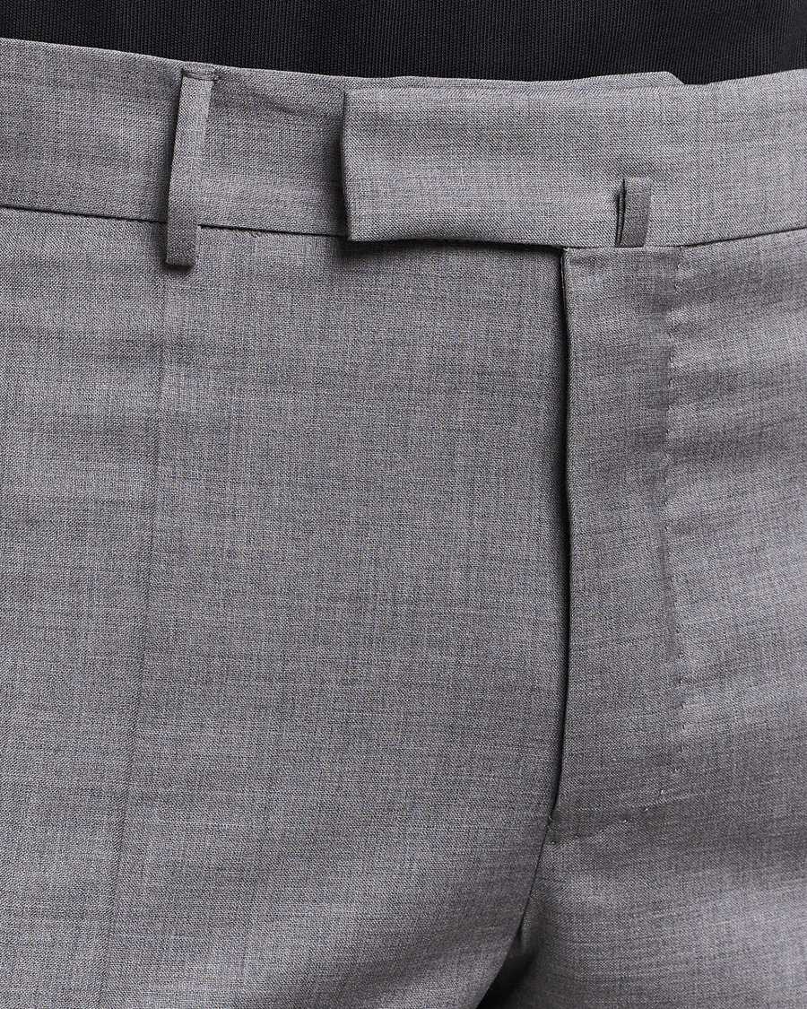 Herre | Bukser | Incotex | Slim Fit Tropical Wool Trousers Light Grey