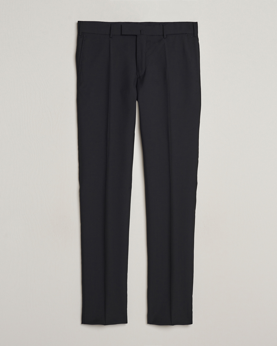 Herre | Bukser | Incotex | Slim Fit Tropical Wool Trousers Black