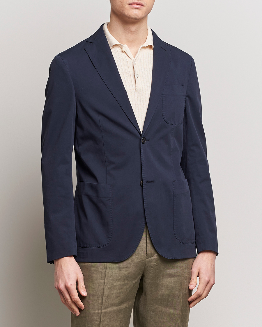 Herre | Incotex | Incotex | Unconstructed Comfort Cotton Blazer Navy