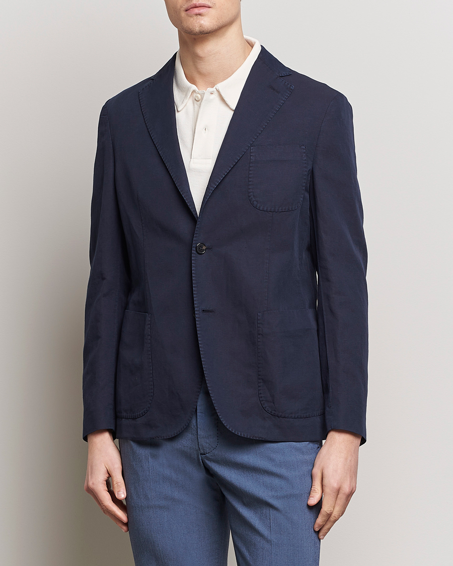Herre | Dressjakker | Incotex | Unconstructed Chinolino Blazer Navy