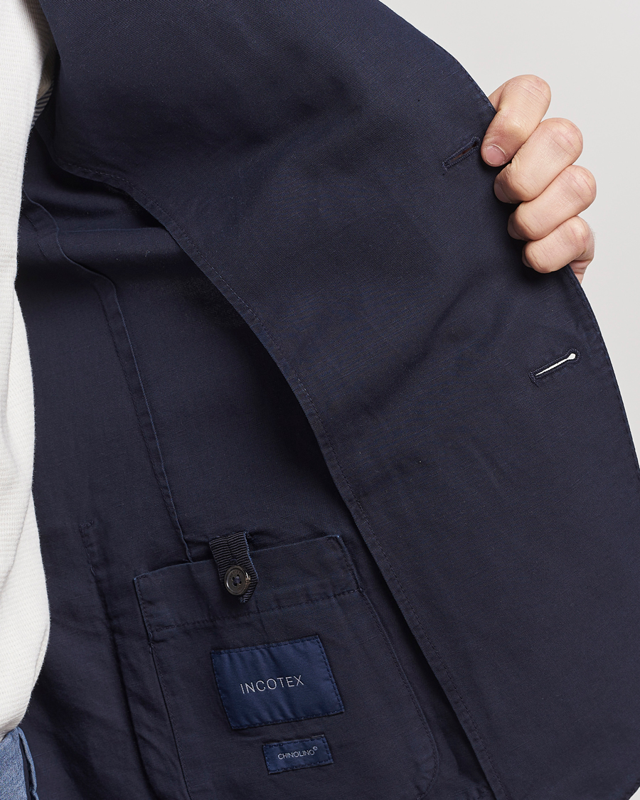 Herre | Dressjakker | Incotex | Unconstructed Chinolino Blazer Navy