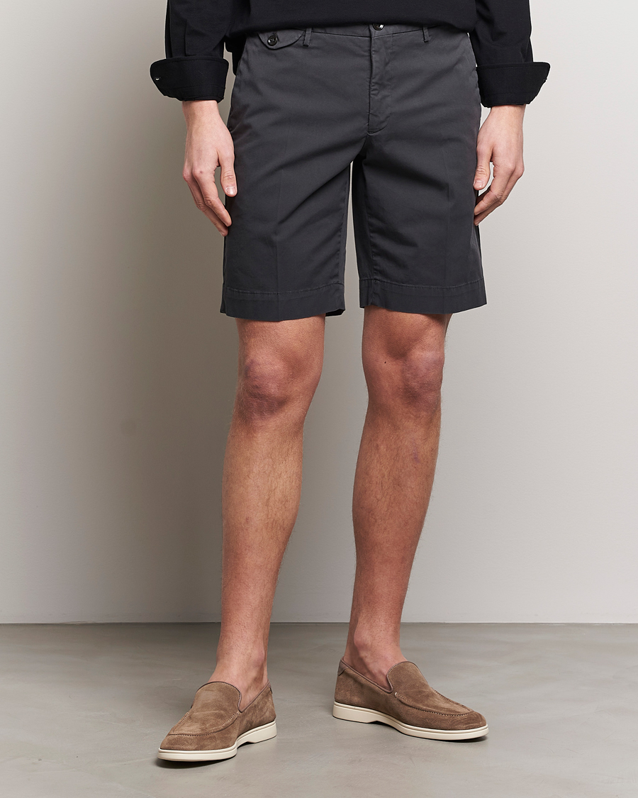 Herre | Chinosshorts | Incotex | Cotton Comfort Shorts Black