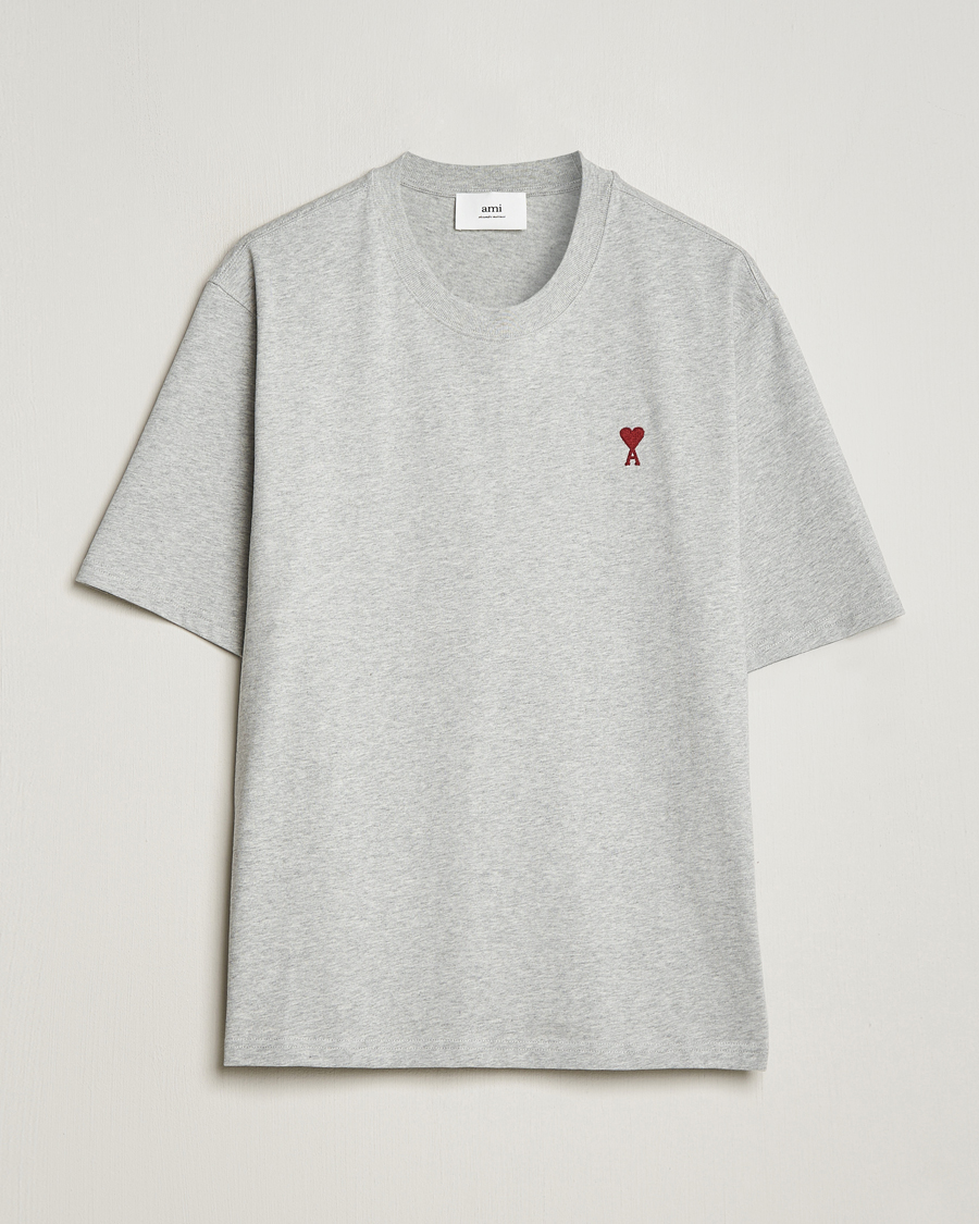 Herre | T-Shirts | AMI | Heart Logo T-Shirt Heather Grey