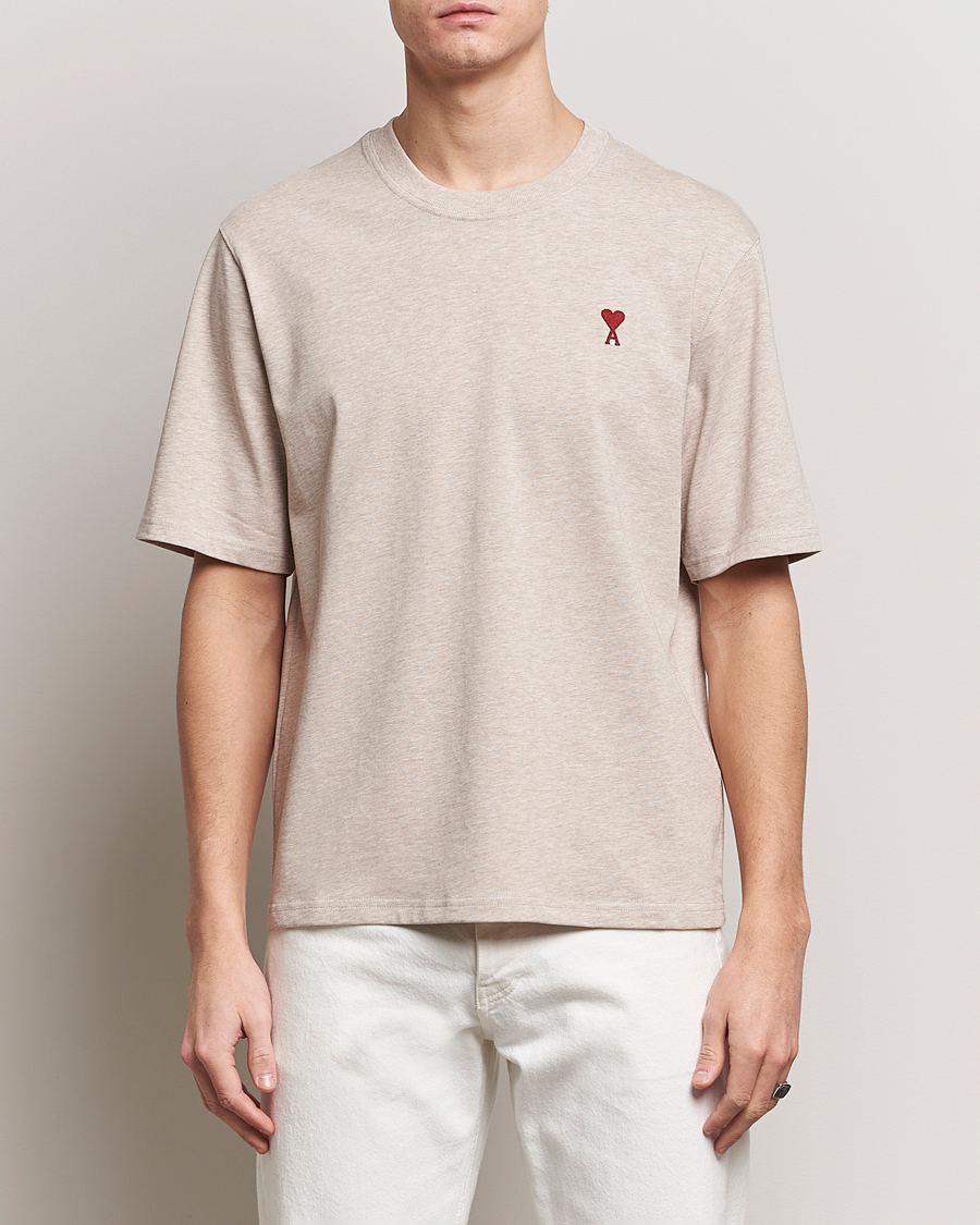 Herre | Avdelinger | AMI | Heart Logo T-Shirt Heather Light Beige