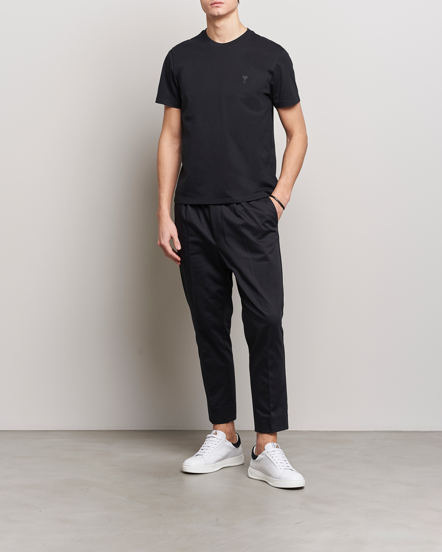 Herre | T-Shirts | AMI | Tonal Heart Logo T-Shirt Black