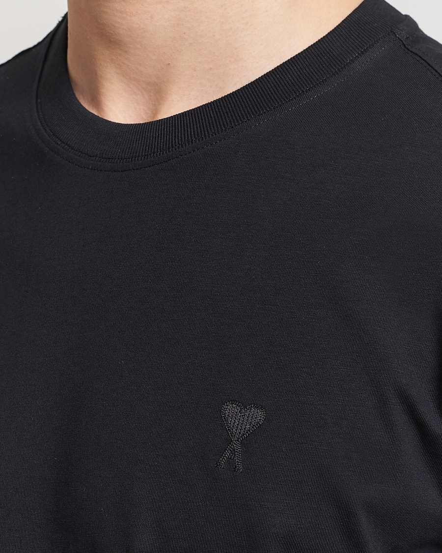 Herre | T-Shirts | AMI | Tonal Heart Logo T-Shirt Black