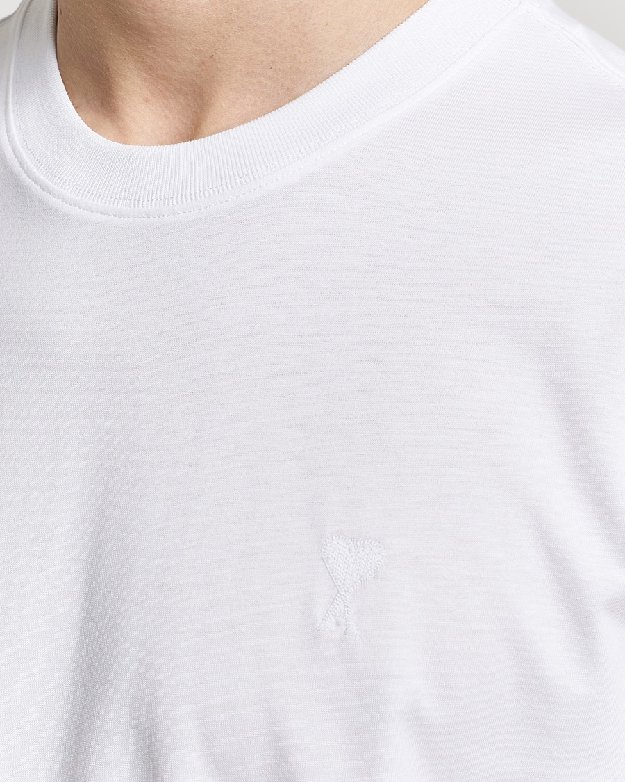 Herre | T-Shirts | AMI | Tonal Heart Logo T-Shirt White