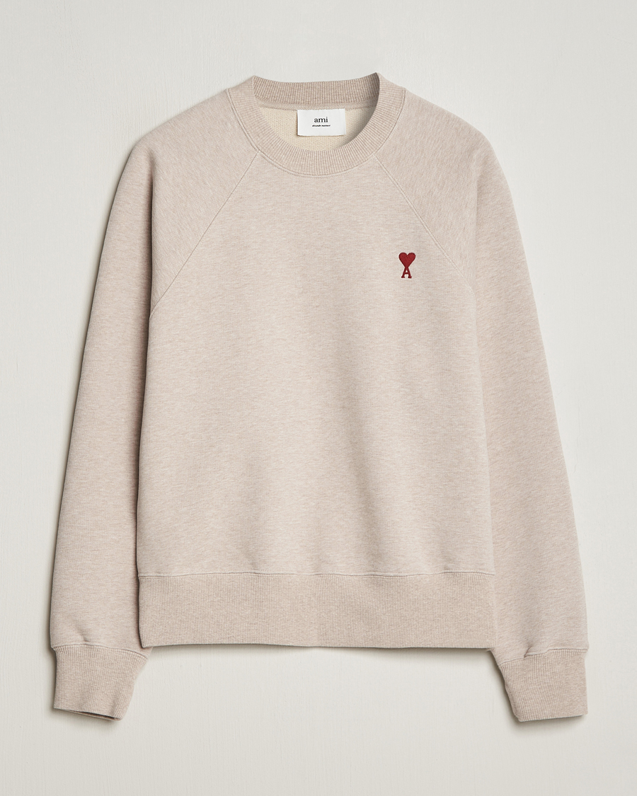 Herre | Gensere | AMI | Heart Logo Sweatshirt Heather Light Beige