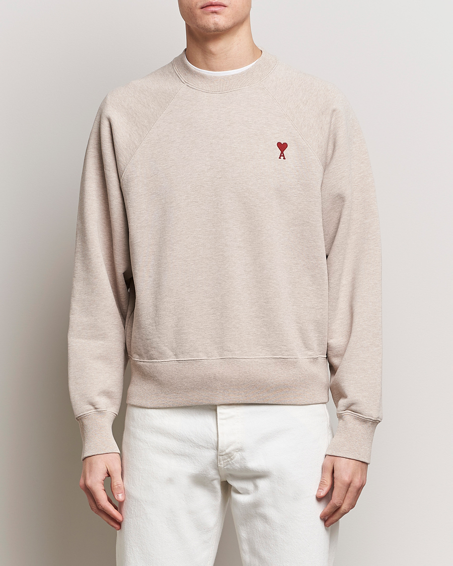 Herre | Avdelinger | AMI | Heart Logo Sweatshirt Heather Light Beige