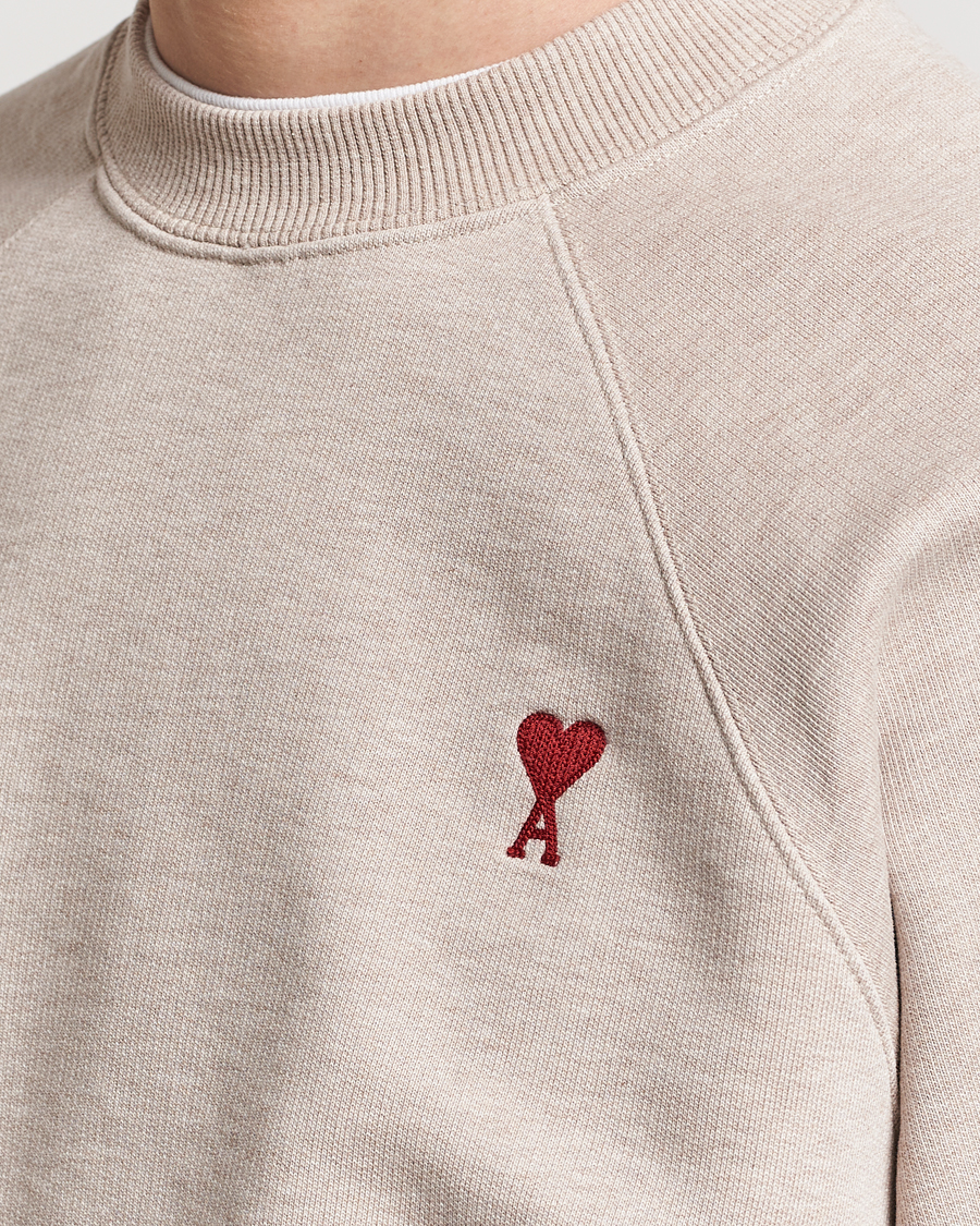 Herre | Gensere | AMI | Heart Logo Sweatshirt Heather Light Beige