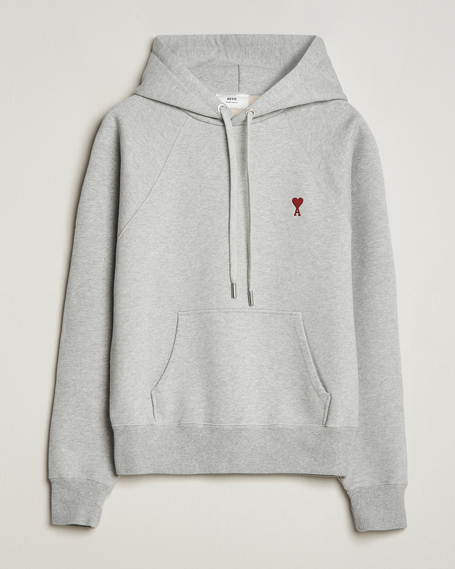 Herre | Gensere | AMI | Heart Logo Hoodie Heather Grey