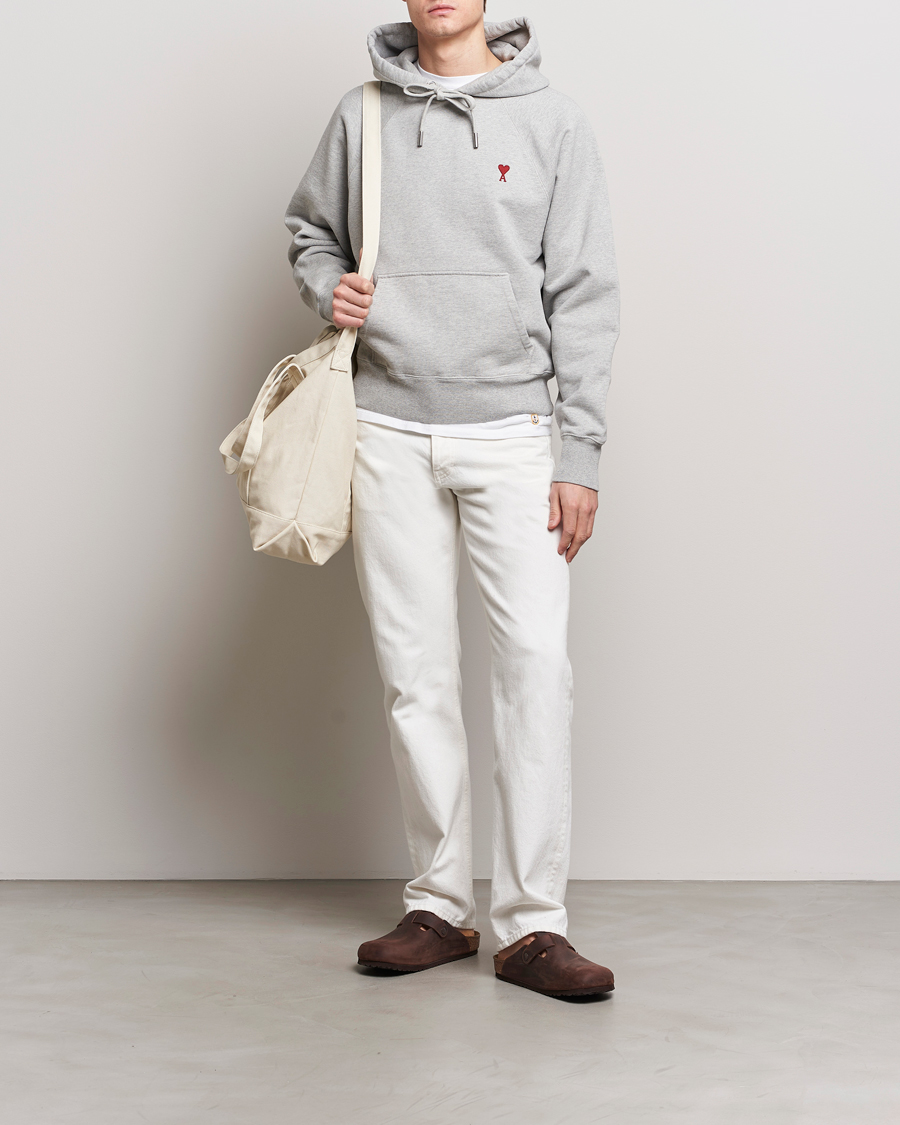 Herre | Gensere | AMI | Heart Logo Hoodie Heather Grey