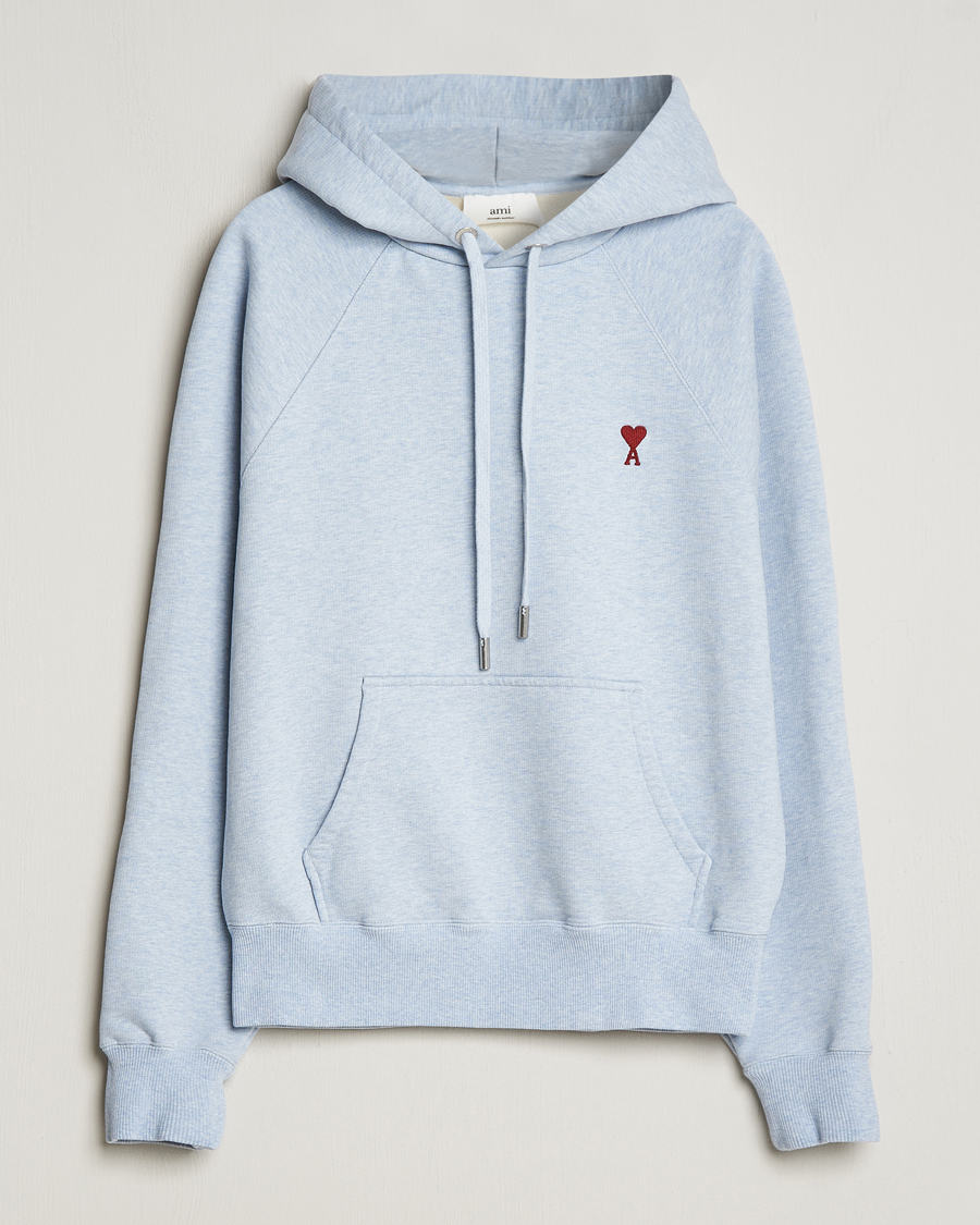 Herre | Gensere | AMI | Heart Logo Hoodie Heather Blue