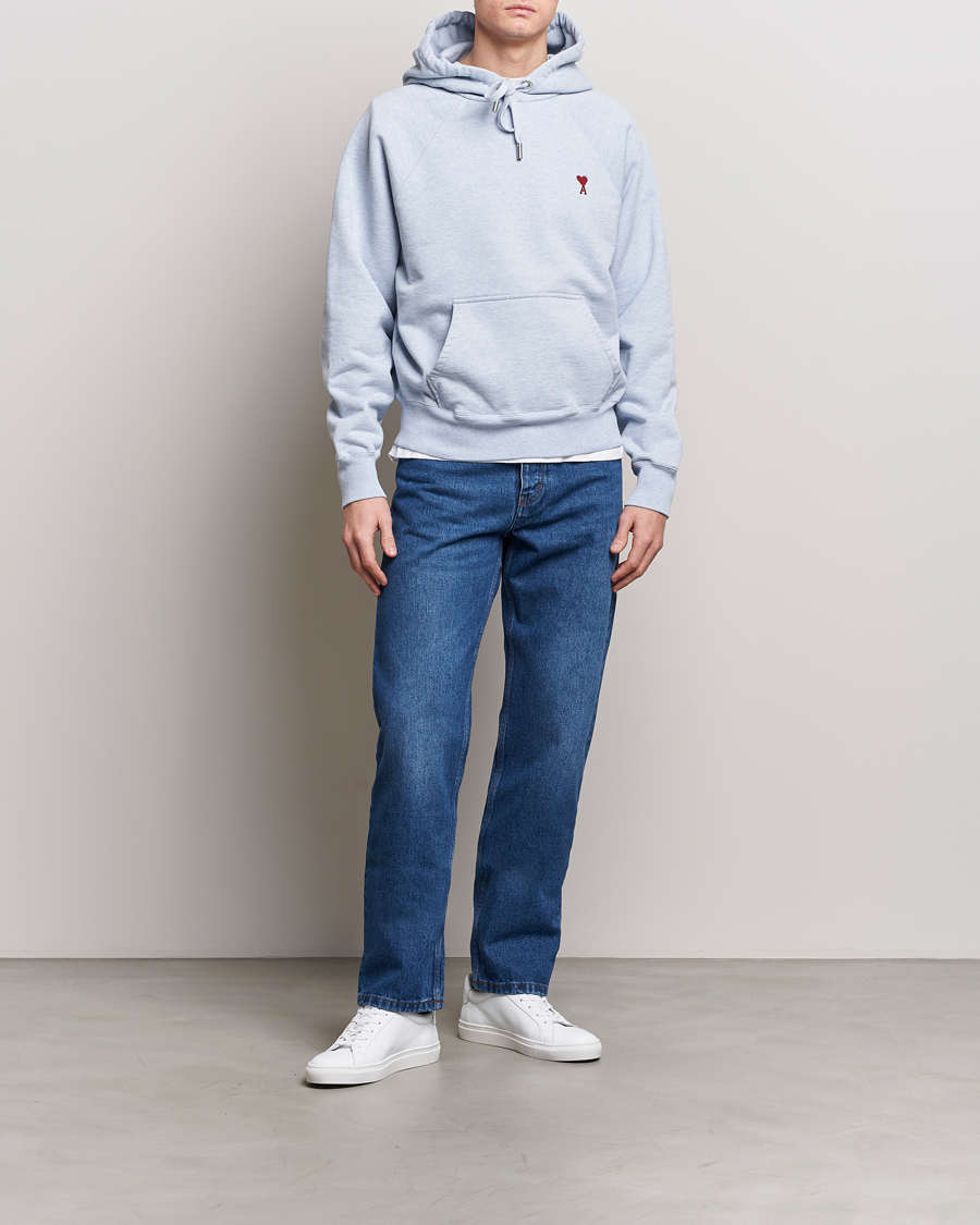 Herre | Gensere | AMI | Heart Logo Hoodie Heather Blue