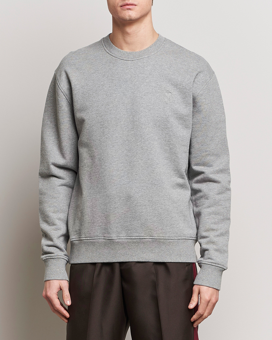 Herre | Grå gensere | AMI | Tonal Heart Logo Sweatshirt Heather Grey