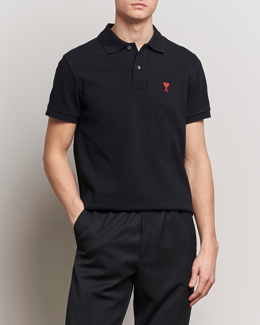 Herre | Contemporary Creators | AMI | Heart Logo Piquet Polo Black