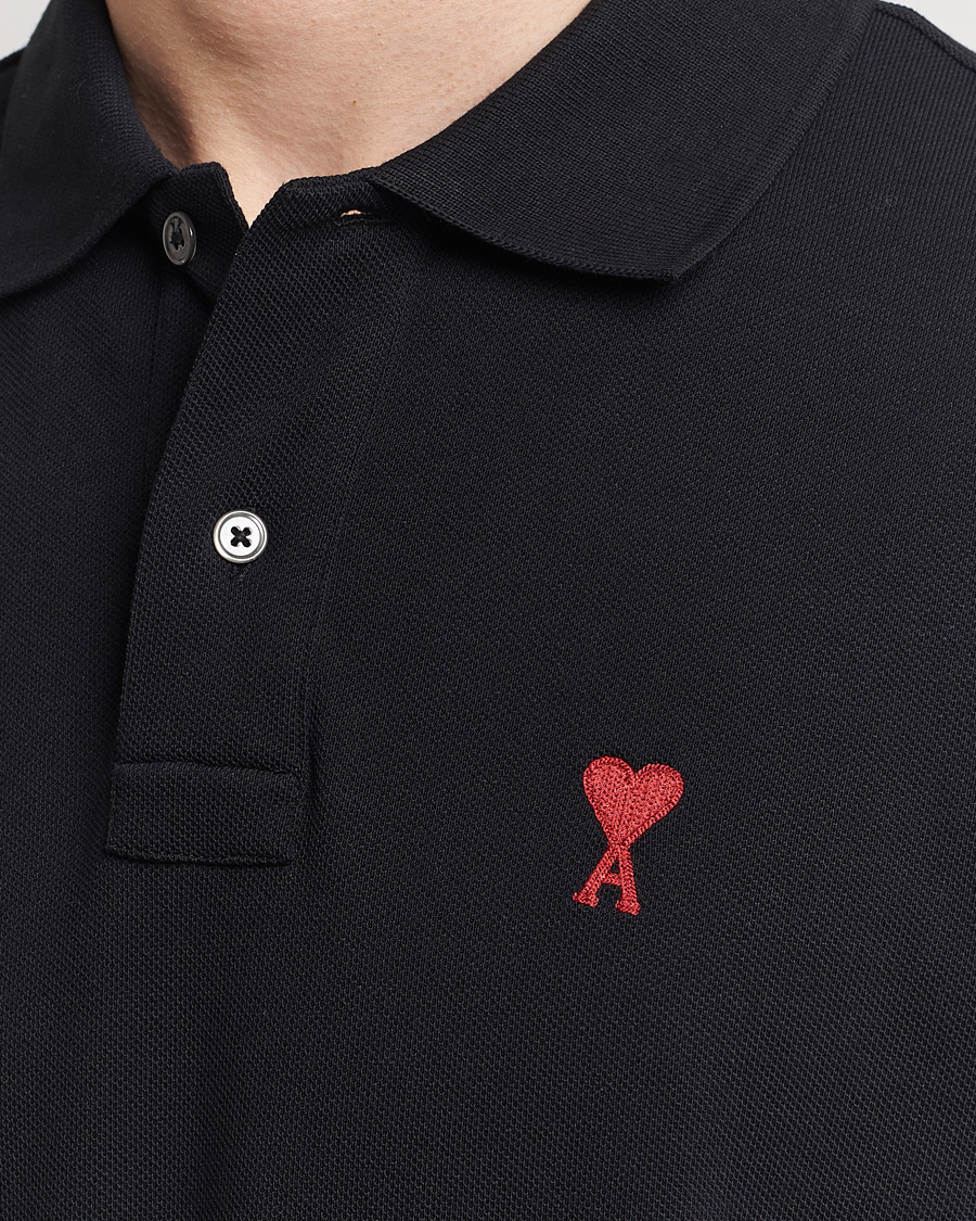 Herre | Pikéer | AMI | Heart Logo Piquet Polo Black