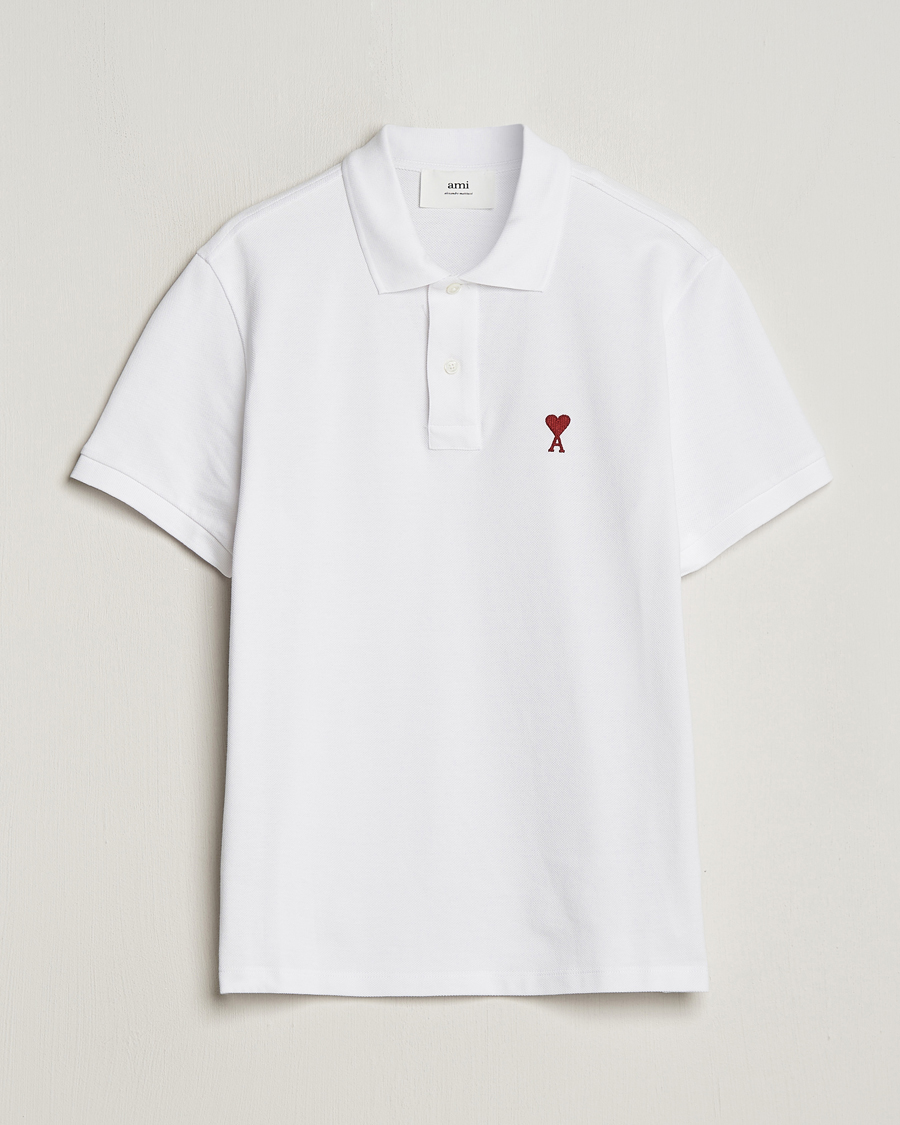 Herre | Pikéer | AMI | Heart Logo Piquet Polo White