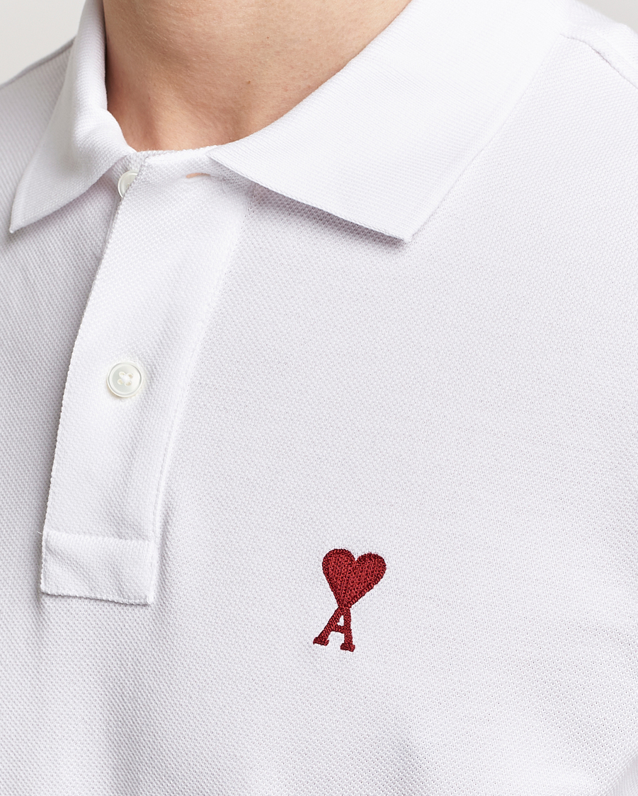 Herre | Pikéer | AMI | Heart Logo Piquet Polo White