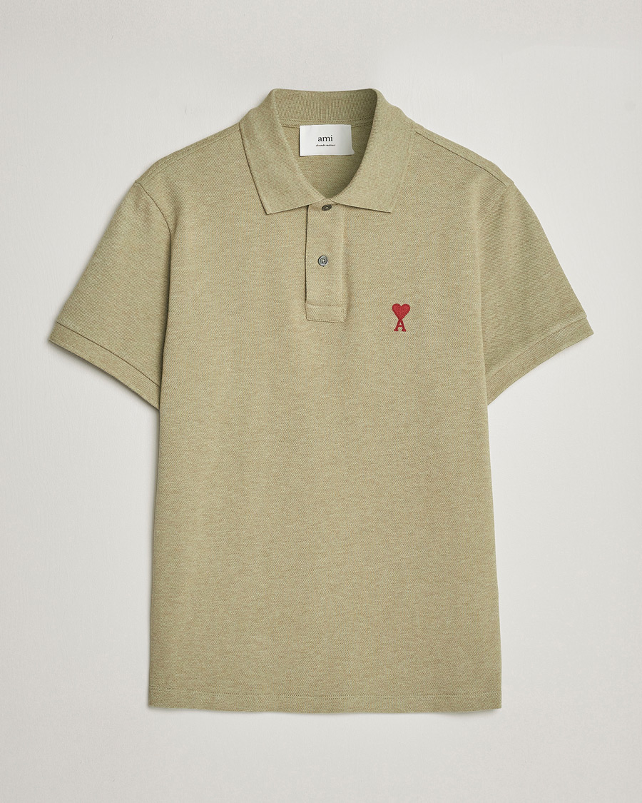 Herre | Pikéer | AMI | Heart Logo Piquet Polo Heather Sage