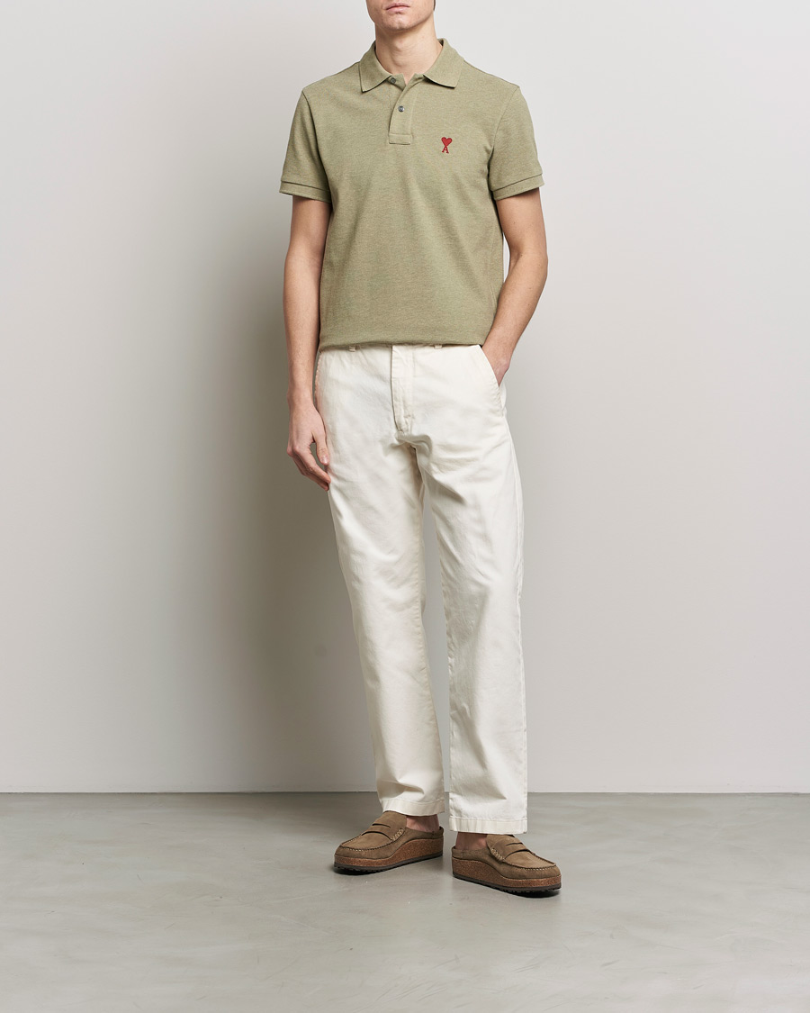 Herre | Pikéer | AMI | Heart Logo Piquet Polo Heather Sage