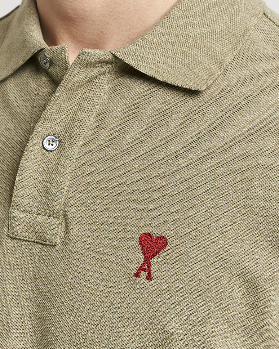 Herre | Pikéer | AMI | Heart Logo Piquet Polo Heather Sage