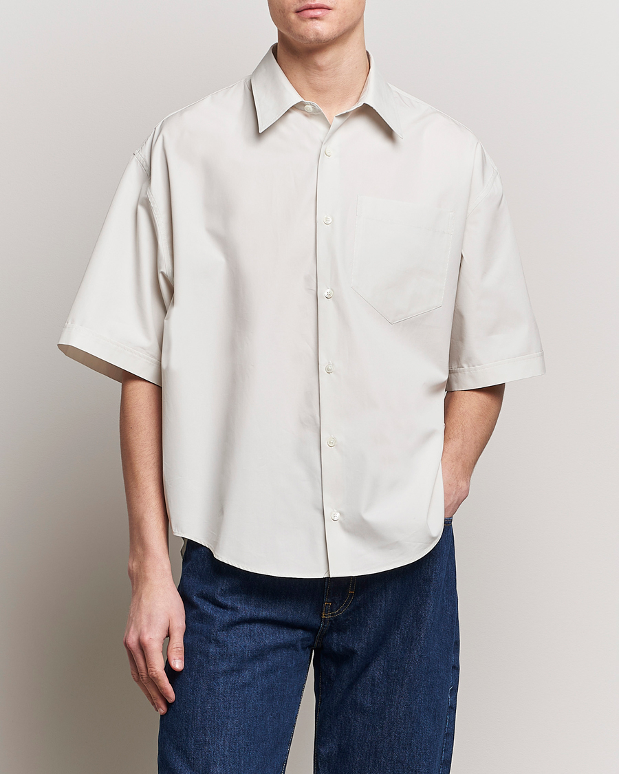 Herre | Contemporary Creators | AMI | Boxy Fit Short Sleeve Shirt Chalk White