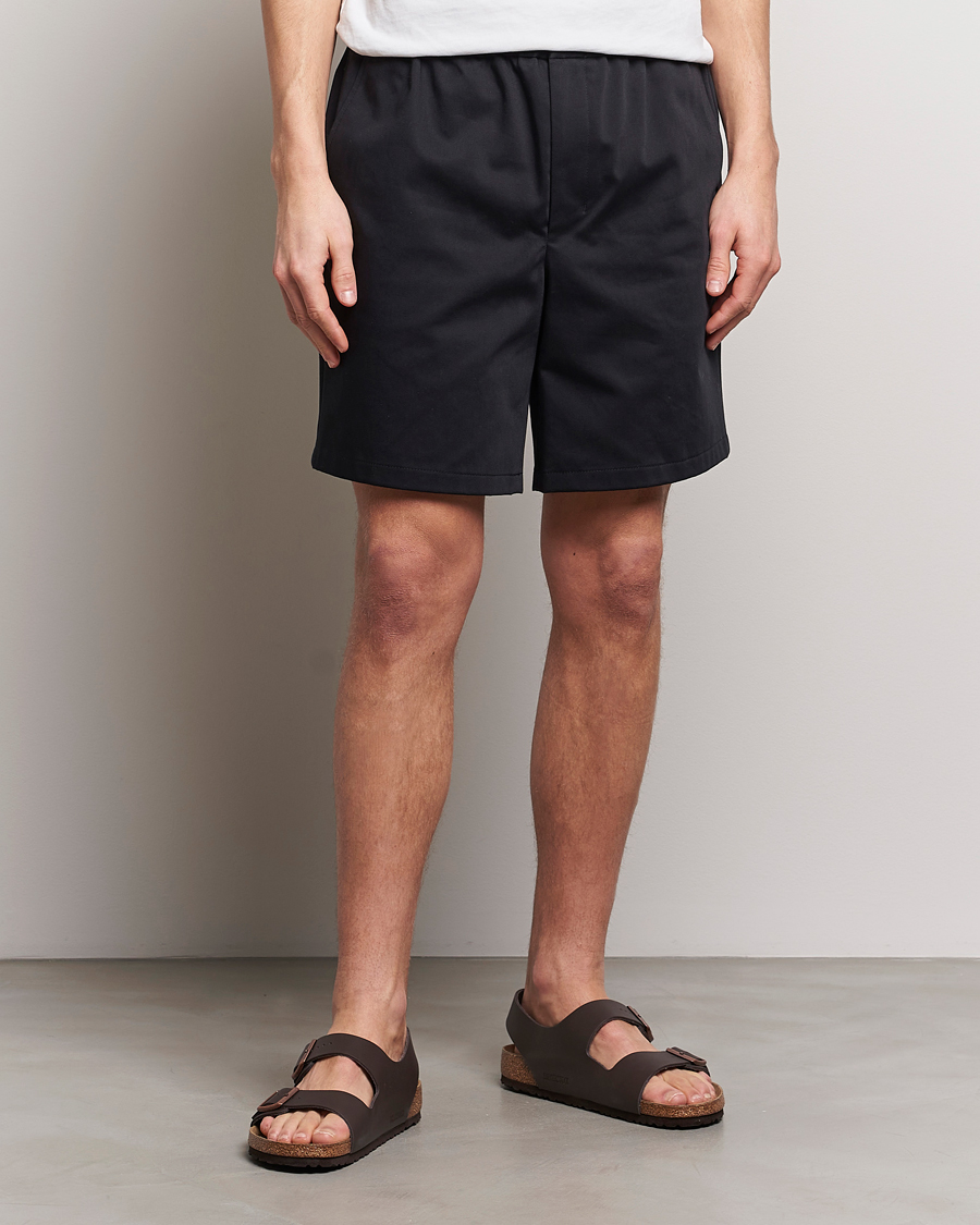 Herre | Klær | AMI | Cotton Drawstring Shorts Black