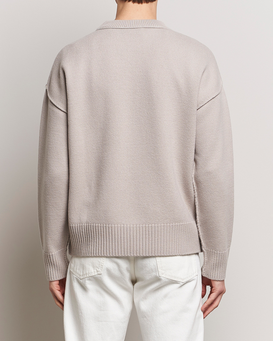 Herre | Gensere | AMI | Big Heart Wool Sweater Light Beige