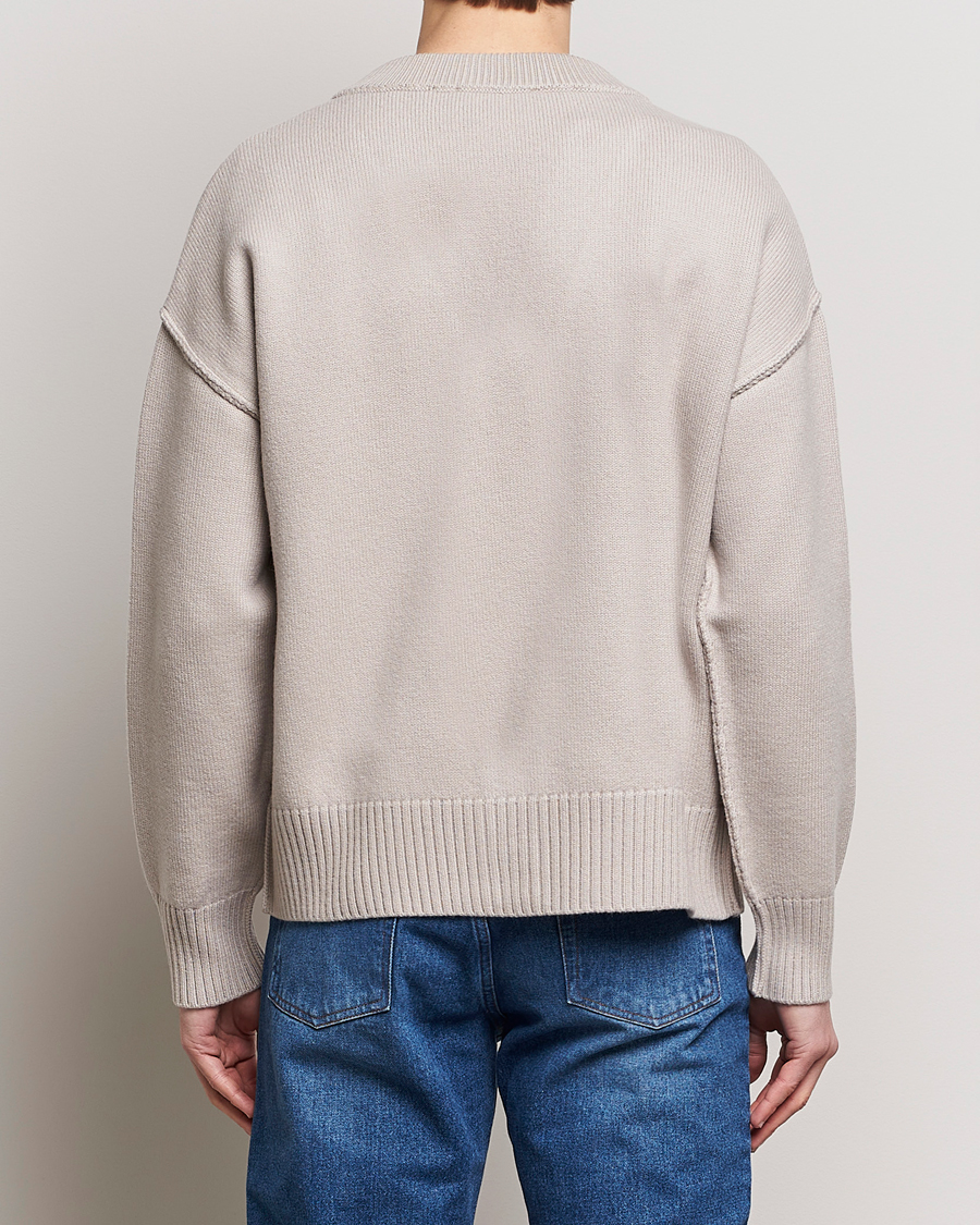 Herre | Gensere | AMI | Big Heart Wool Cardigan Light Beige