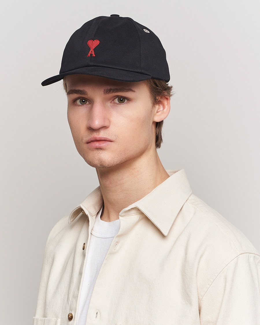 Herre | AMI Heart Logo Cap Black | AMI | Heart Logo Cap Black