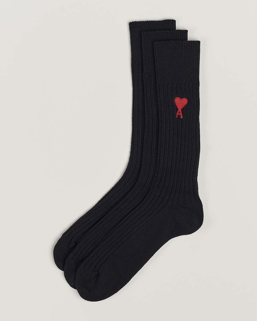 Herre | Undertøy | AMI | 3-Pack Heart Socks Black