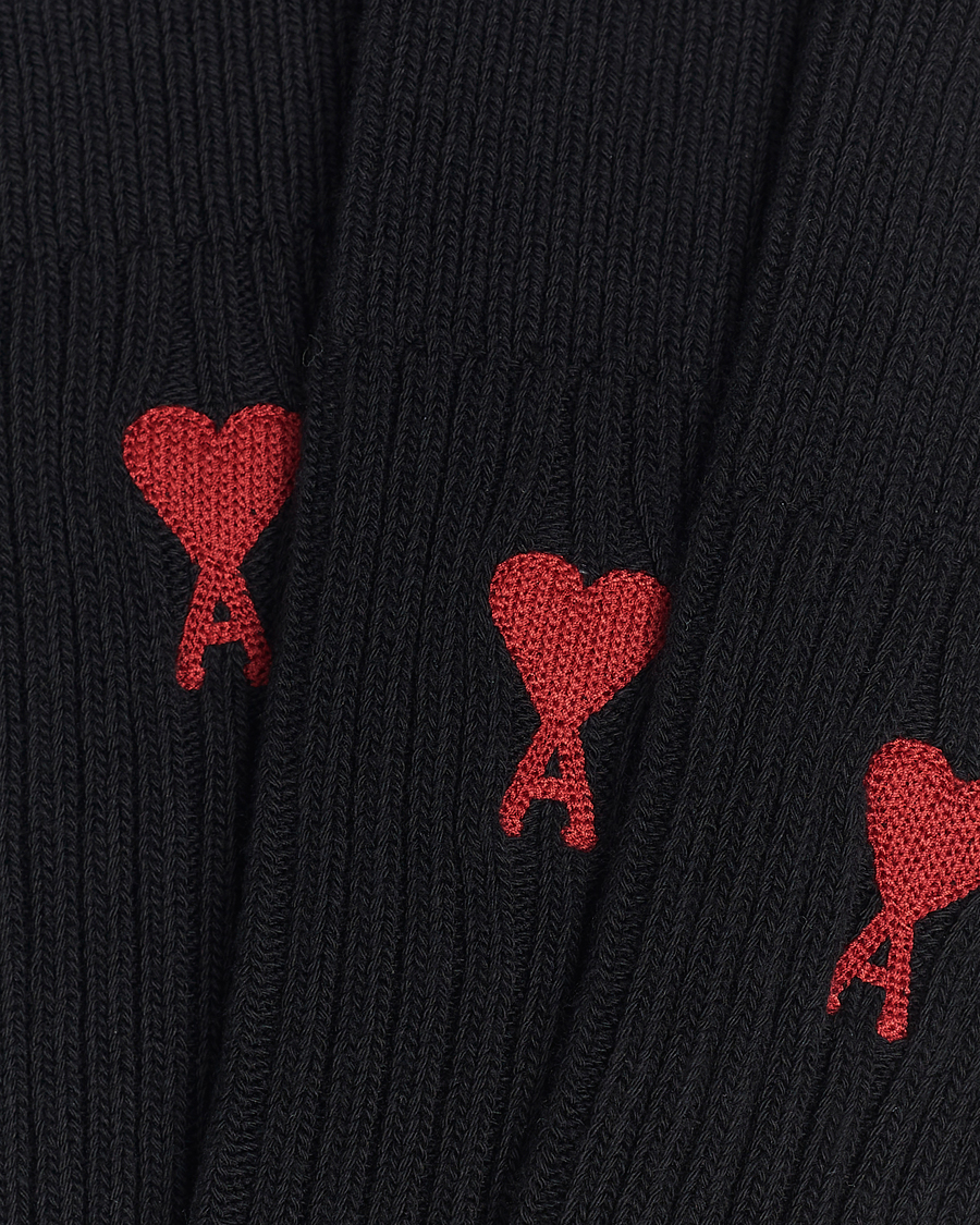 Herre | Vanlige sokker | AMI | 3-Pack Heart Socks Black