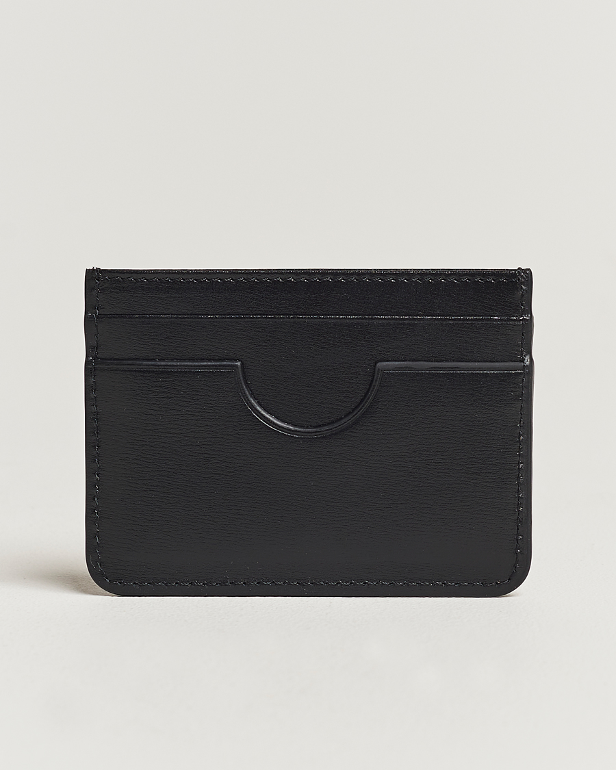 Herre | AMI Tonal Heart Logo Leather Card Holder Black | AMI | Tonal Heart Logo Leather Card Holder Black