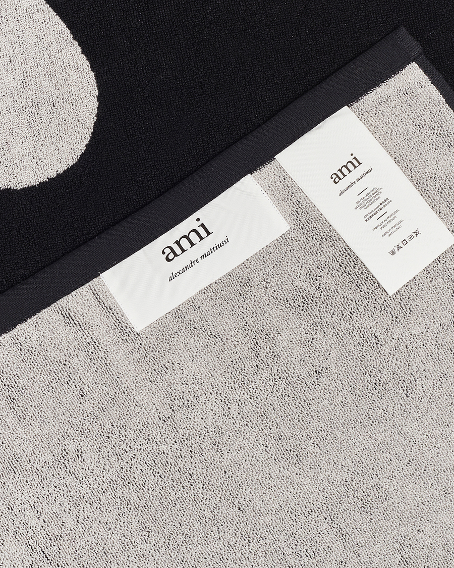 Herre | AMI Heart Logo Beach Towel Black/White | AMI | Heart Logo Beach Towel Black/White
