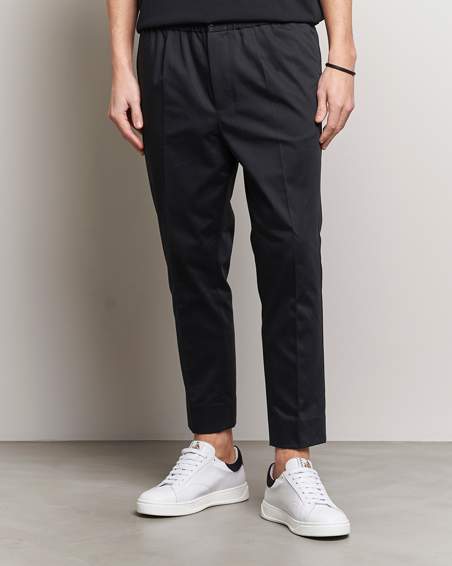 Herre | Klær | AMI | Cotton Drawstring Trousers Black