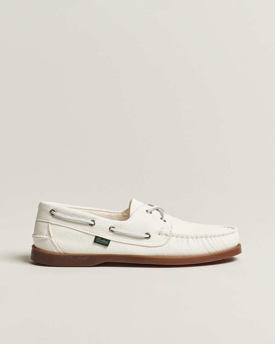 Herre | Paraboot Barth Boat Shoe White Deerskin | Paraboot | Barth Boat Shoe White Deerskin