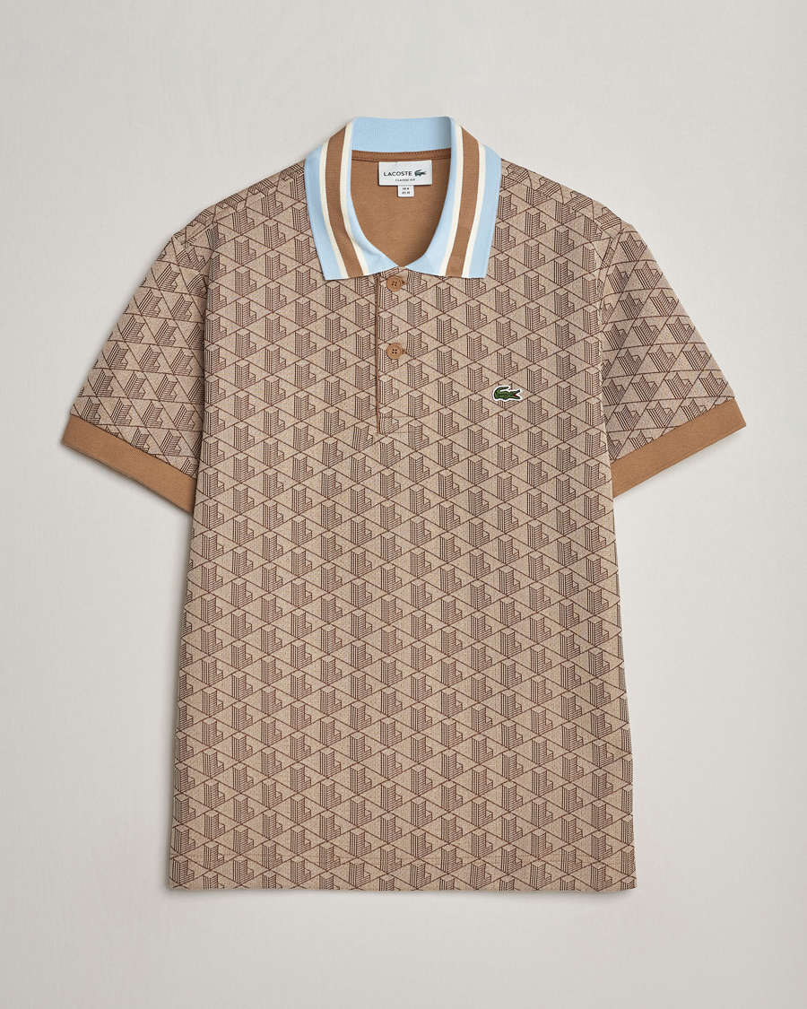 Herre | Pikéer | Lacoste | Classic Fit Monogram Polo Croissant/Cookie