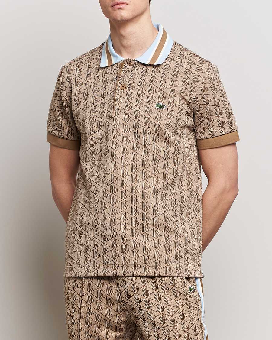 Herre | Pikéer | Lacoste | Classic Fit Monogram Polo Croissant/Cookie