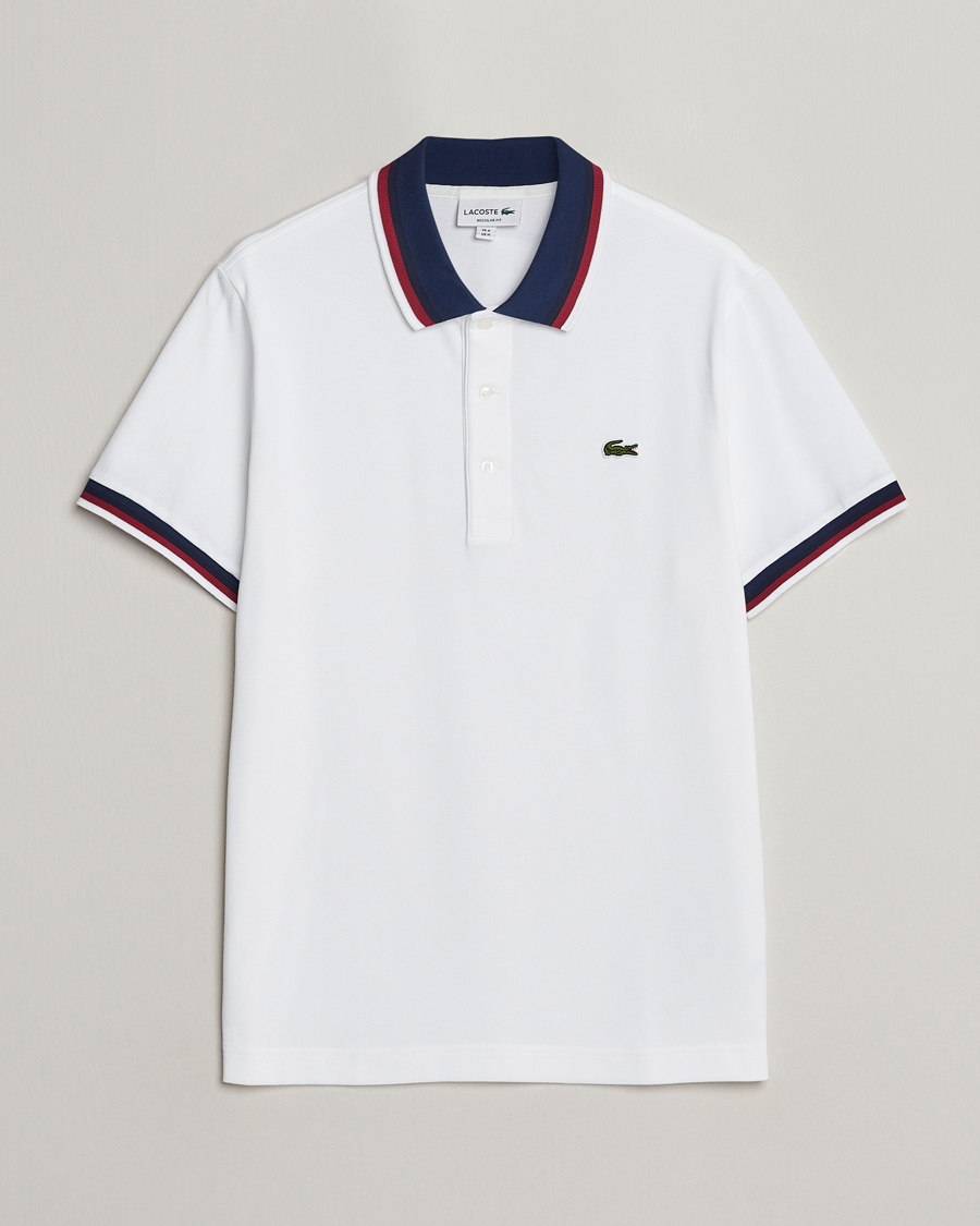 Herre | Pikéer | Lacoste | Regular Fit Tipped Polo White