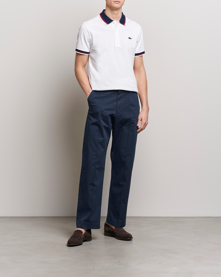 Herre | Pikéer | Lacoste | Regular Fit Tipped Polo White
