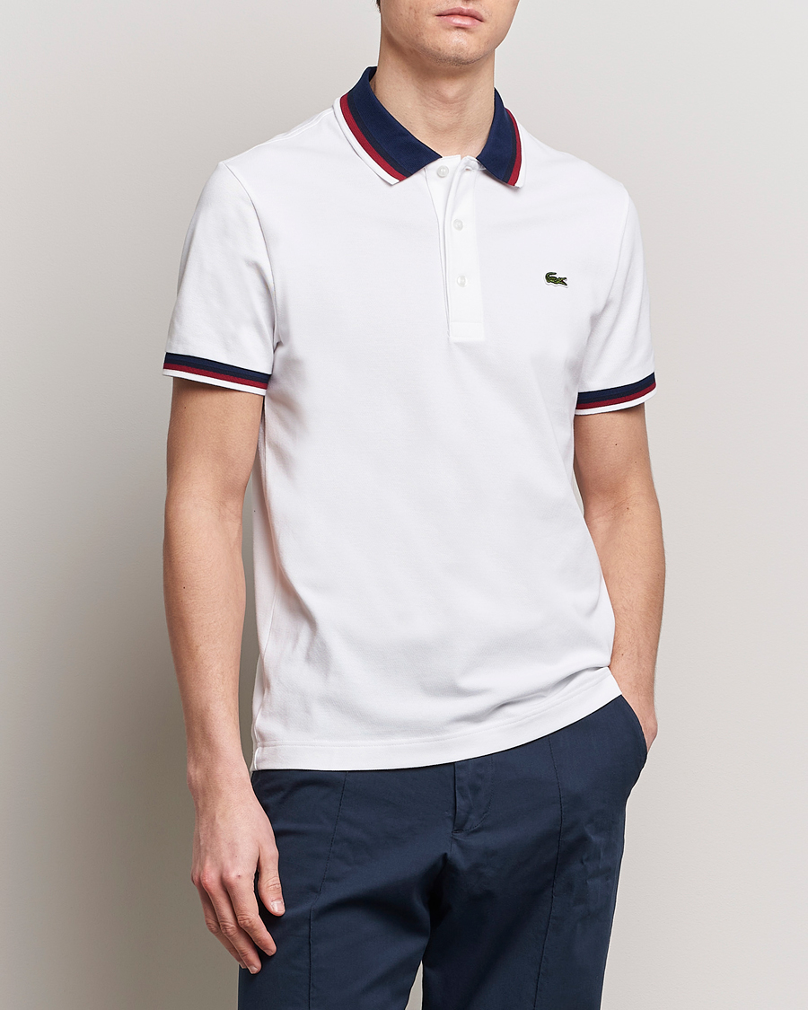 Herre | Klær | Lacoste | Regular Fit Tipped Polo White