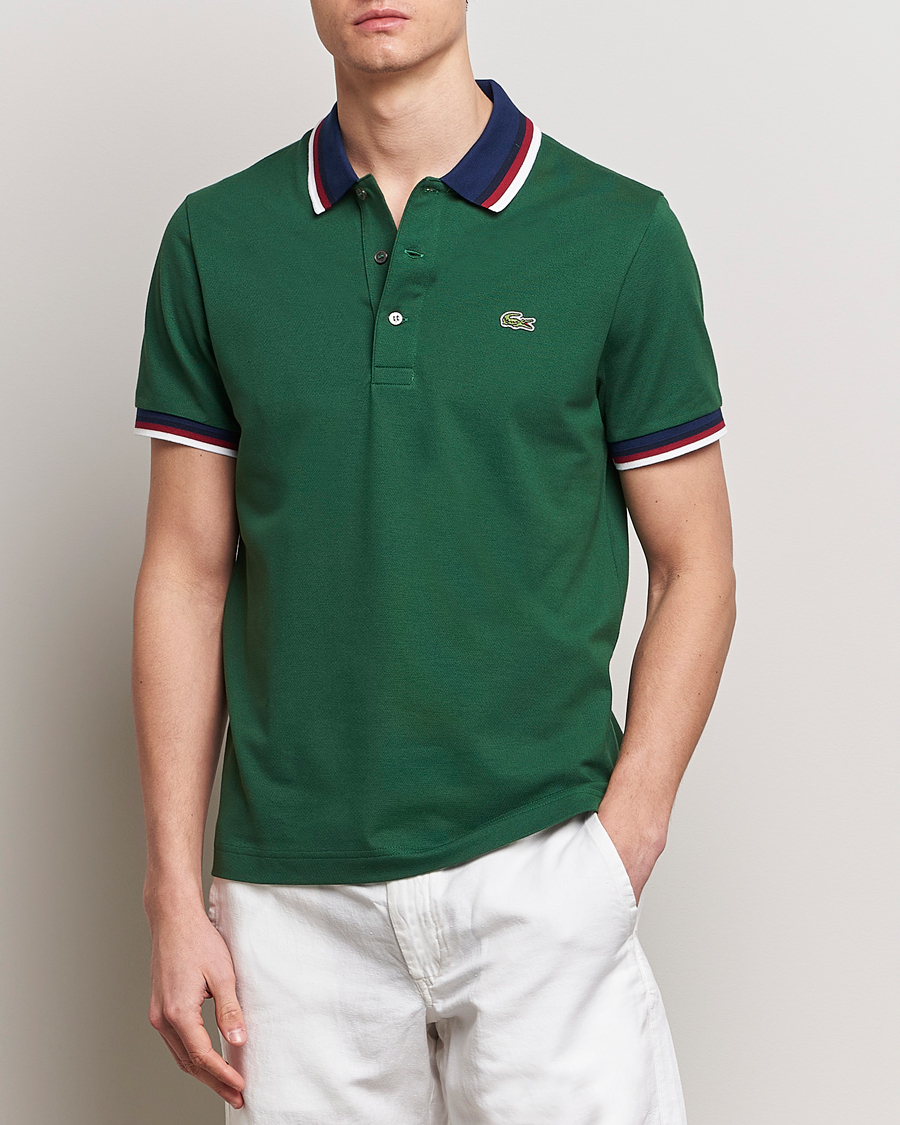 Herre | Kortermet piké | Lacoste | Regular Fit Tipped Polo Green