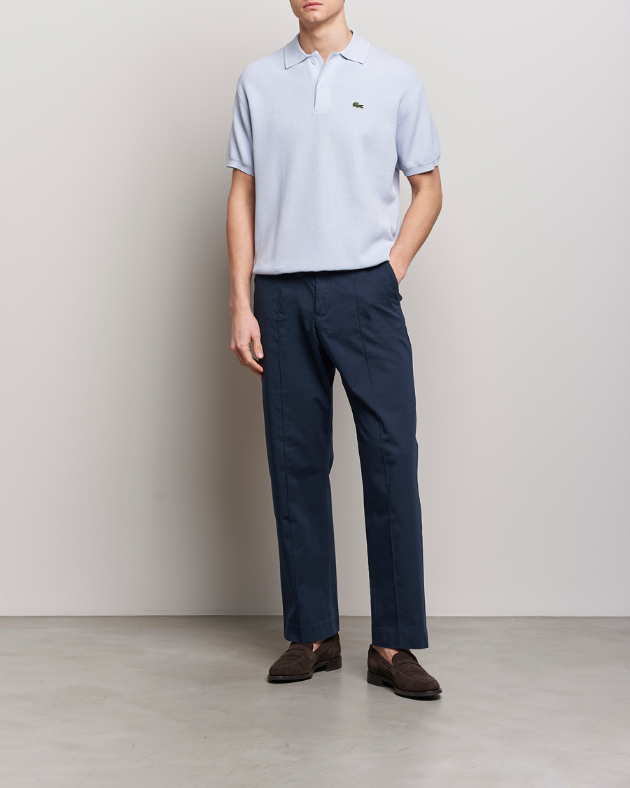 Herre | Pikéer | Lacoste | Relaxed Fit Moss Stitched Knitted Polo Phoenix Blue