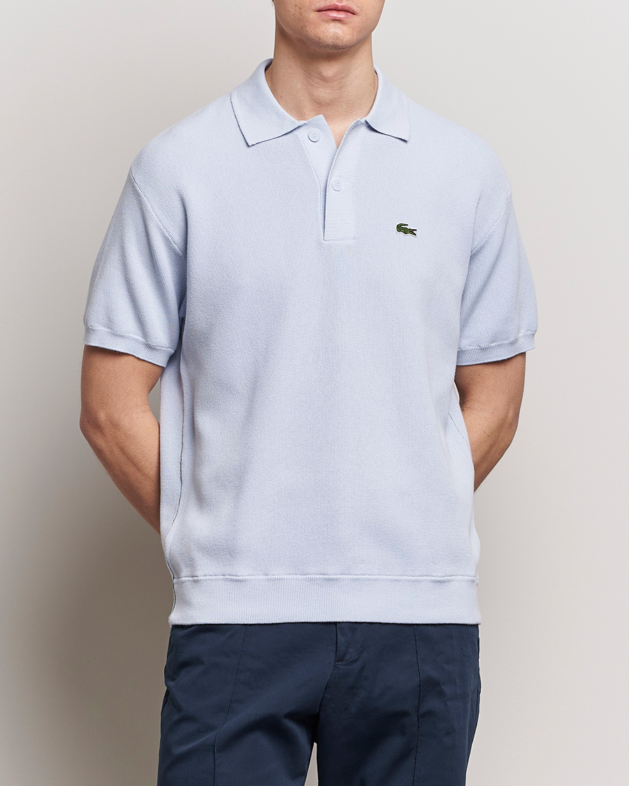 Herre |  | Lacoste | Relaxed Fit Moss Stitched Knitted Polo Phoenix Blue