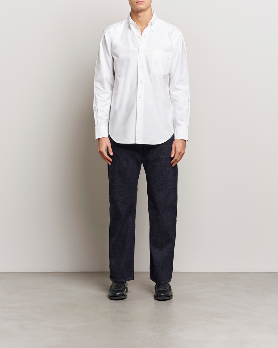 Herre | Skjorter | Kamakura Shirts | Vintage Ivy Oxford Button Down Shirt White