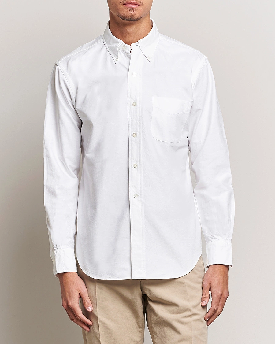 Herre | Klær | Kamakura Shirts | Vintage Ivy Oxford Button Down Shirt White