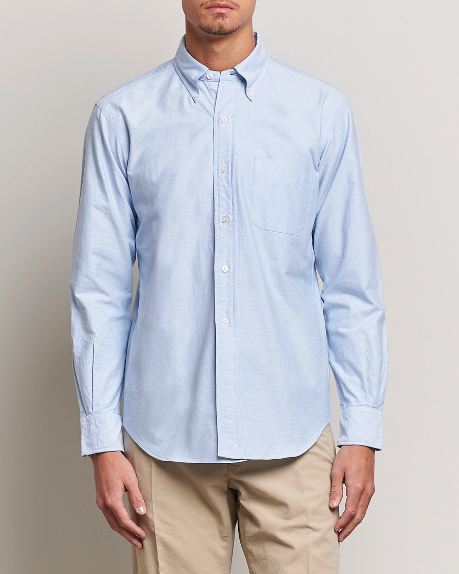 Herre | Avdelinger | Kamakura Shirts | Vintage Ivy Oxford Button Down Shirt Light Blue