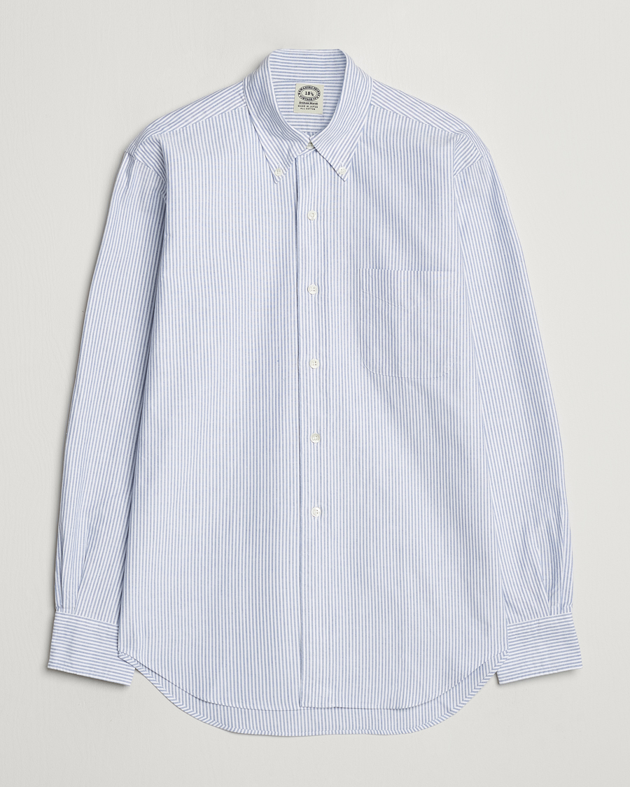 Herre | Skjorter | Kamakura Shirts | Vintage Ivy Oxford Button Down Shirt Blue Stripe